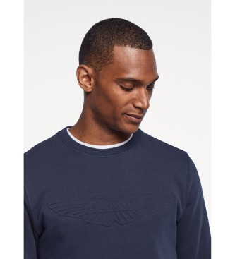 Hackett London Marinefarbenes Sweatshirt mit Prgung