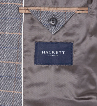 Hackett London Cash Tattersal grijze blazer