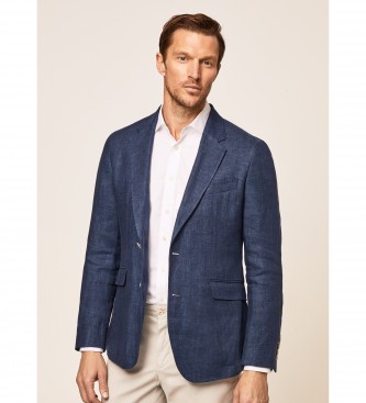 Hackett London Navy Delav Linen Jacket