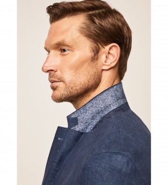 Hackett London Navy Delav Linen Jacket