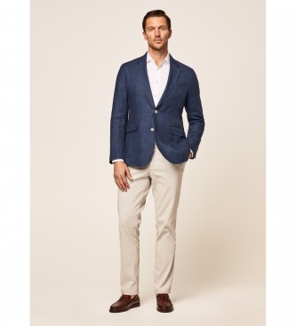 Hackett London Navy Delav Linen Jacket