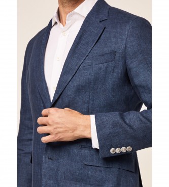 Hackett London Navy Delav Linen Jacket