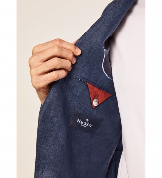 Hackett London Navy Delav Linen Jacket