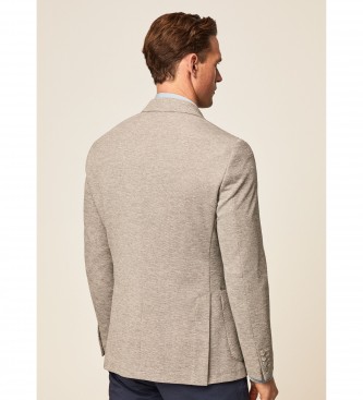 Hackett London Taupe Knitted Jacket