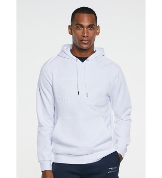 Hackett London Felpa con logo in rilievo AMR bianca