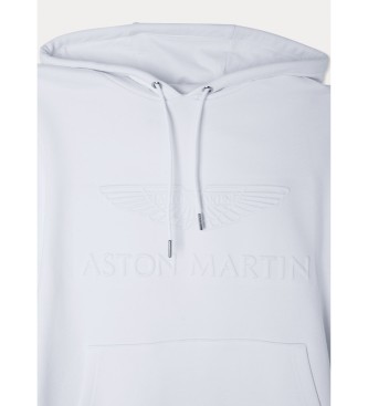 Hackett London Felpa con logo in rilievo AMR bianca