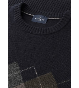 Hackett London Jersey Argyle marino