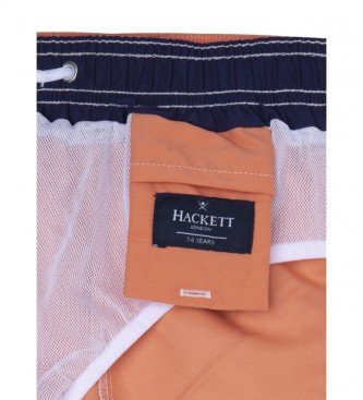 Hackett London Orangefarbener Logo-Badeanzug