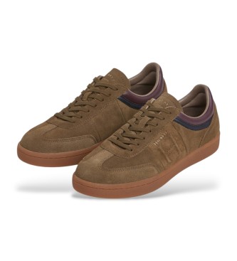 Hackett London Leren sneakers Beck Ivy bruin