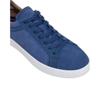 Hackett London Sneakers in pelle blu Beck Vibes