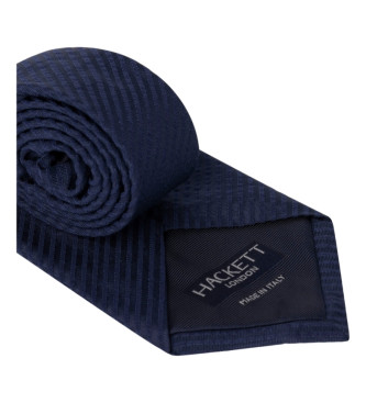 Hackett London Cravatta in seta seersucker del Bengala blu scuro