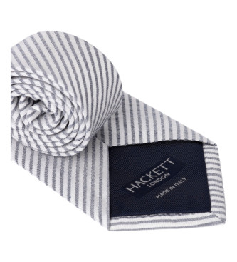 Hackett London Jedwabny krawat Bengal Seersucker w kolorze niebieskim