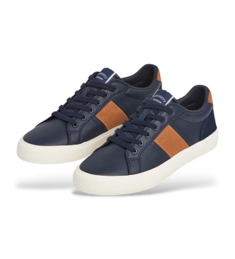 Hackett London Blake Max Leder Turnschuhe navy