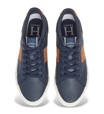 Hackett London Blake Max Leder Turnschuhe navy