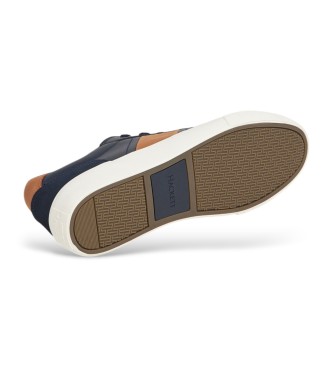 Hackett London Blake Max Leder Turnschuhe navy