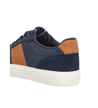 Hackett London Blake Max Leder Turnschuhe navy