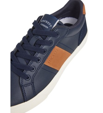 Hackett London Blake Max Leder Turnschuhe navy