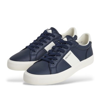 Hackett London Sneakers Blake Mix in pelle blu navy