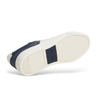 Hackett London Sneakers Blake Mix in pelle blu navy