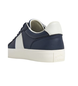 Hackett London Sneakers Blake Mix in pelle blu navy