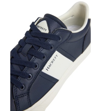 Hackett London Sneakers Blake Mix in pelle blu navy