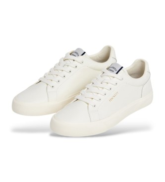 Hackett London Sneakers i lder Blake Eleven hvid