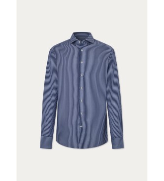 Hackett London Camisa de sarja com riscas em azul