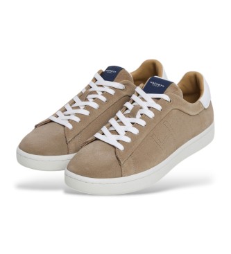 Hackett London Sneaker Bond in morbida pelle beige