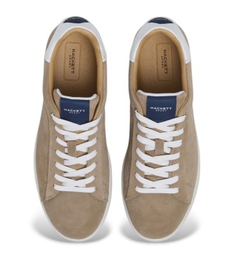 Hackett London Sneaker Bond in morbida pelle beige