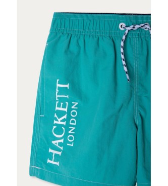 HACKETT Branded Solid turquoise swimsuit