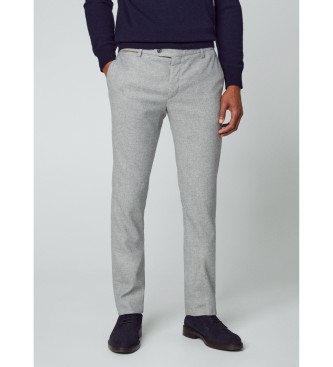 Hackett London Pantaloni in twill grigio