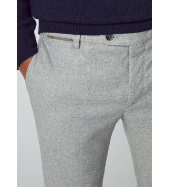 Hackett London Pantaloni in twill grigio