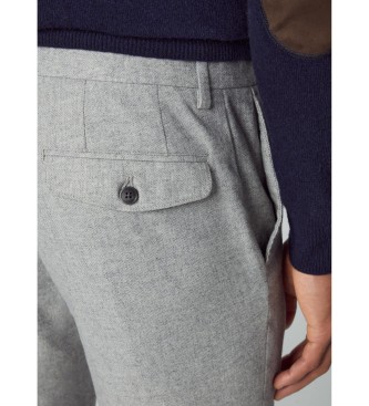 Hackett London Pantaloni in twill grigio