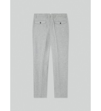Hackett London Pantaloni in twill grigio