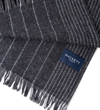 Hackett London Grey striped scarf