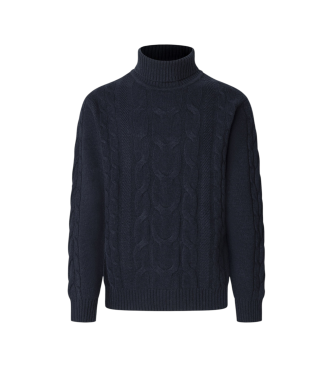 Hackett London Turtleneck pullover Navy cable