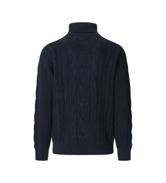 Hackett London Turtleneck pullover Navy cable