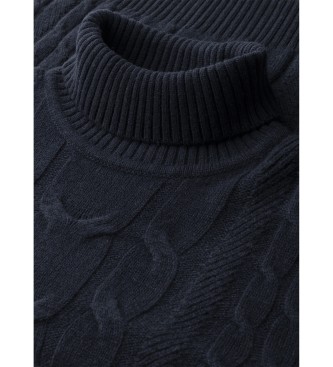 Hackett London Turtleneck pullover Navy cable