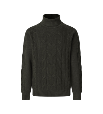 Hackett London Kabel Roll Neck trja grn