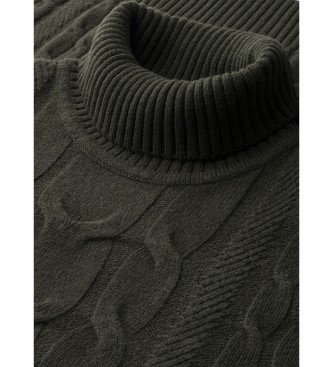 Hackett London Kabel Roll Neck trja grn