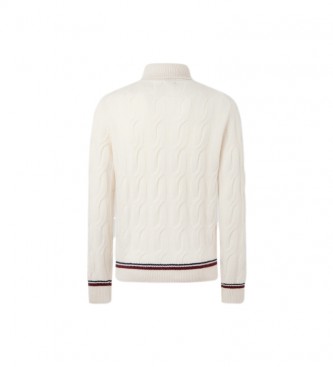 HACKETT Jersey Cable Roll Nech crema 