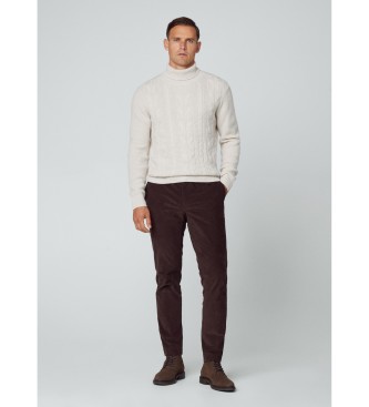 Hackett London Kabelrol beige jumper