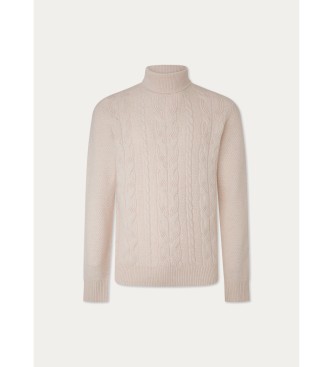 Hackett London Kabelrol beige jumper