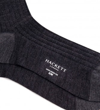 Hackett London Calzini lunghi in lana merino grigi