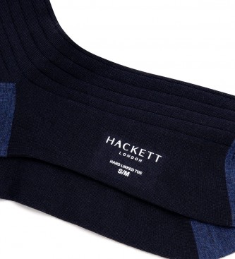 Hackett London Calzini lunghi in lana merino blu scuro