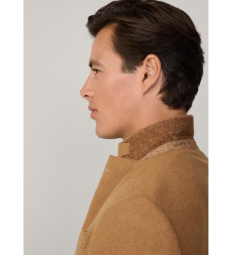 Hackett London Blazer in a blend of wool and other brown fibres