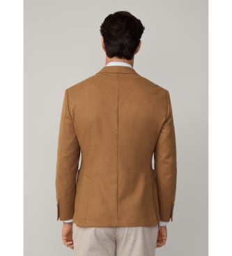 Hackett London Blazer in a blend of wool and other brown fibres