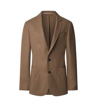 Hackett London Blazer in a blend of wool and other brown fibres