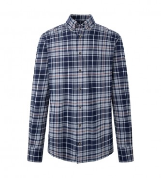 Hackett London Camisa xadrez de flanela azul-marinho