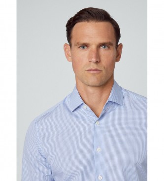 Hackett London Camisa xadrez azul com estampado